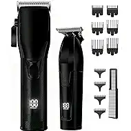 Professional Hair Clippers for Men Beard Trimmers Set Grooming Kit with LCD Display Cordless Electric Trimmers Gift for Men Women Barber Kid(Black)