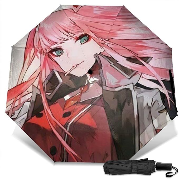 Amazon Com Zero Two Darling In The Franxx Anime Manual Tri Fold Umbrella Sunshade Vinyl For Teens Adult Unisex Gift Clothing Shoes Jewelry