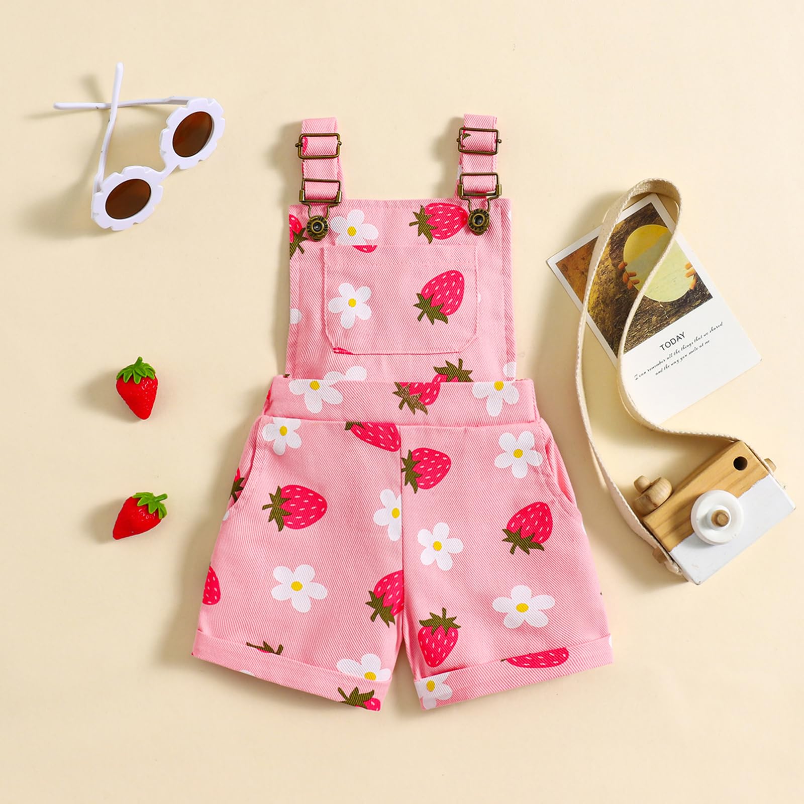 Salopette d'été pour bébé fille avec poche et porte-jarretelles