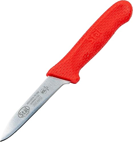 Miniatura 4 de Cuchillo de pelar de grado comercial Winco de 8,2 cm, rojo (paquete de 2)