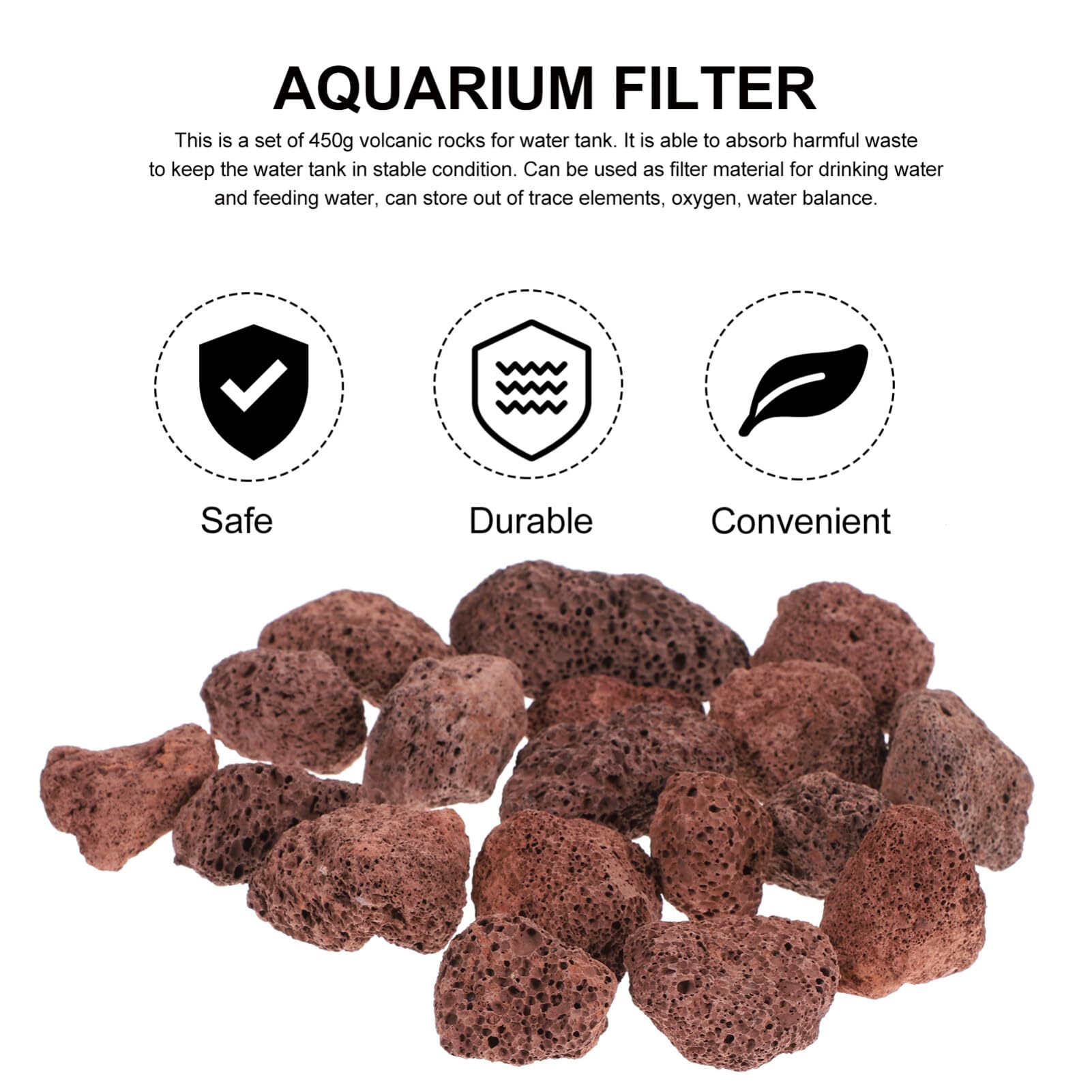 iplusmile Pierre De Lave Volcanique pour Aquarium 6X6X6 Cm Roche Volcanique Naturelle pour Filtration Et Décoration De Réservoir d'eau Douce Et Marine Support De Filtre Et Substrat Aquarium