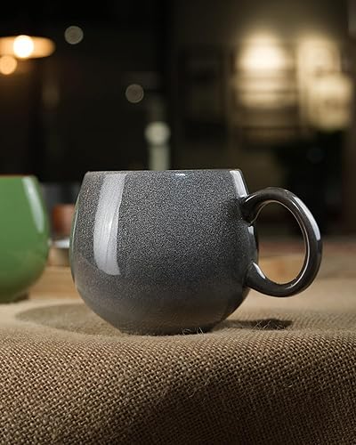Miniatura 8 de LUXU Tazas de café de cerámica de 20 onzas, tazas grandes de té de café, 1 unidad, tazas de capuchino de porcelana, bonitos accesorios de barra de