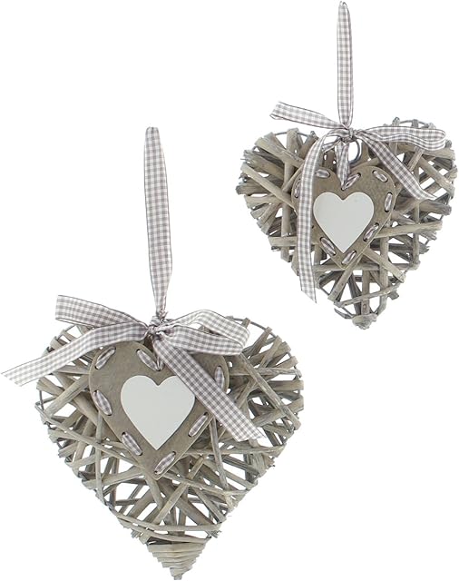Decorative Hanging Willow Heart, Set of 2