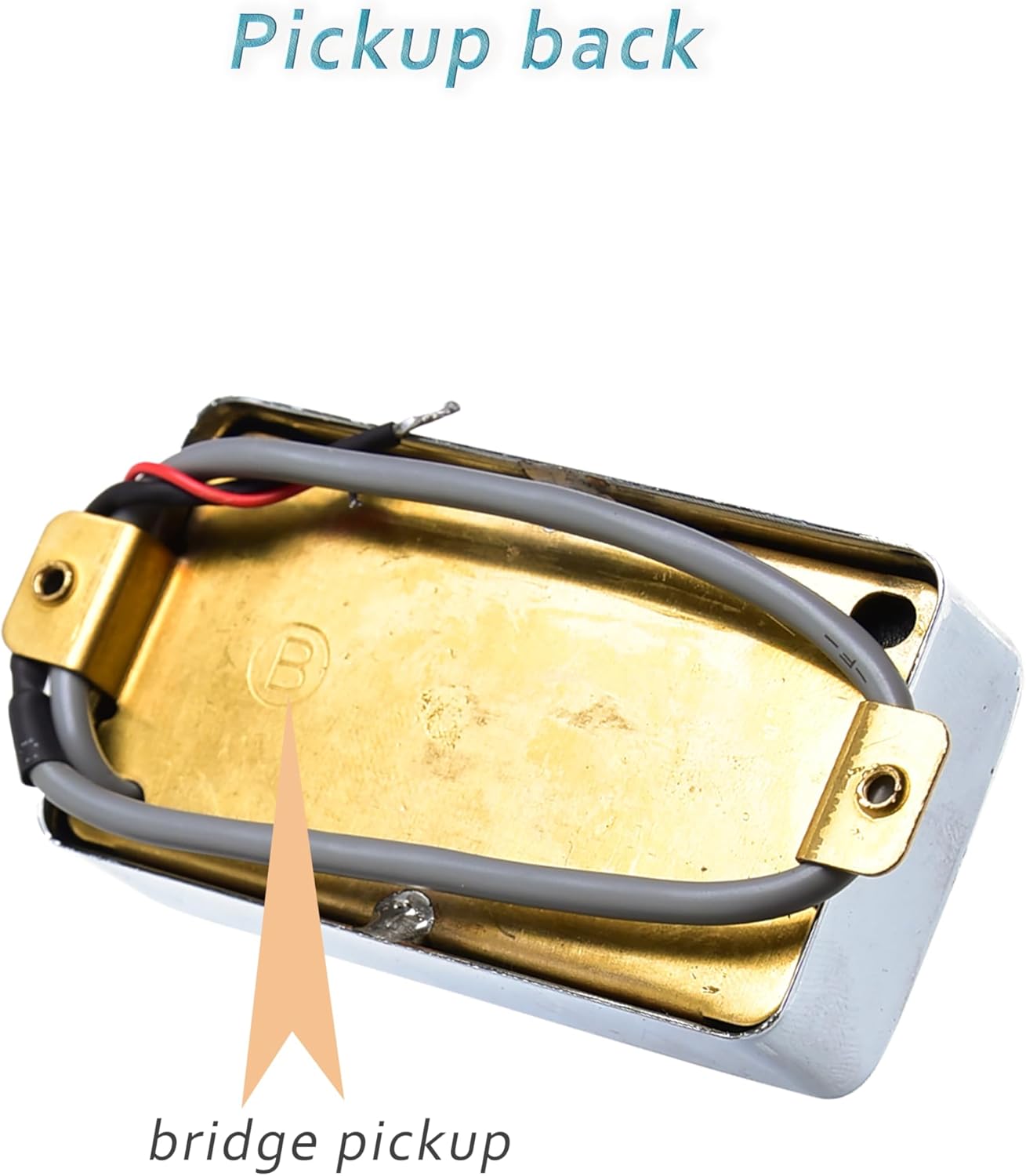 P90 Tone Pickup, Humbucker-sized Single Coil Bridge Pick Up Loaded Alnico V Magnets, as Replacement Parts for Standard-Humbucker Pickup on Electric Guitar, Chrome-90VB