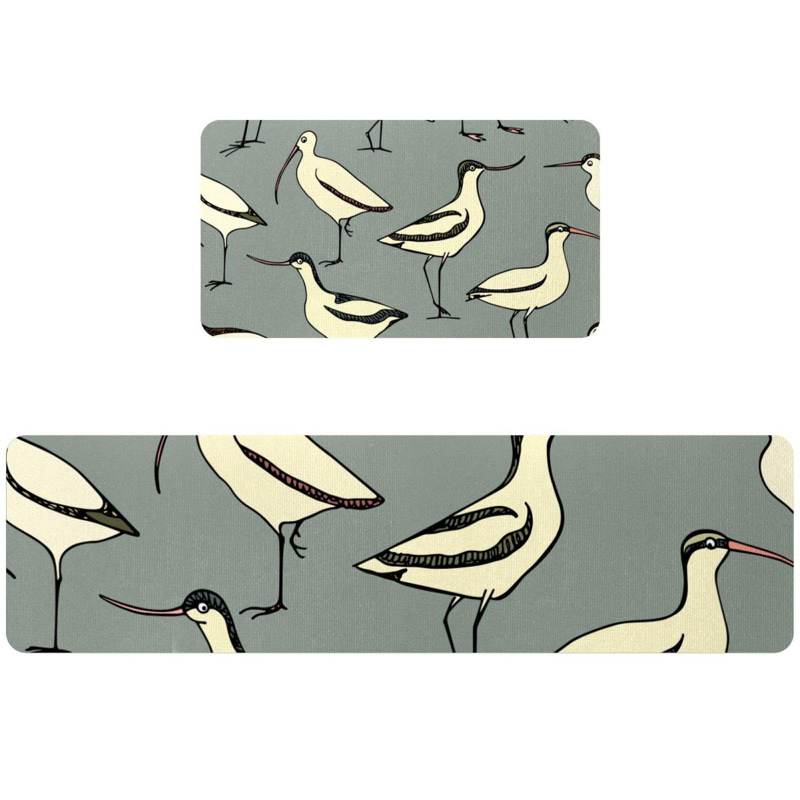 Alfombrillas de cocina de pájaros de arenero lavables, alfombras absorbentes para el pasillo