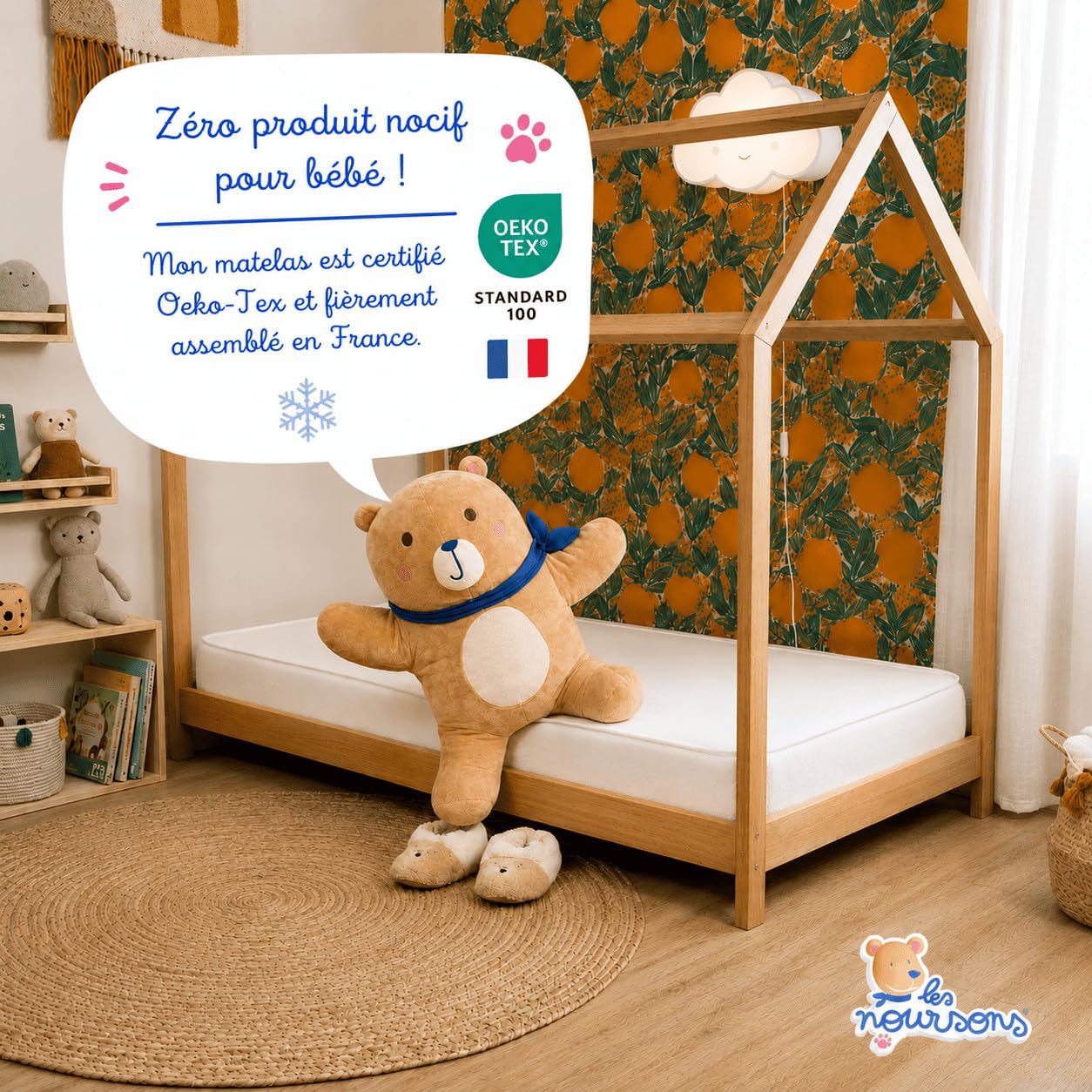 Matelas Enfant/Bébé 80x160 cm - Idéal pour Lit Cabane/Lit Gigogne - Réversible - Oeko Tex - Garantie 2 Ans