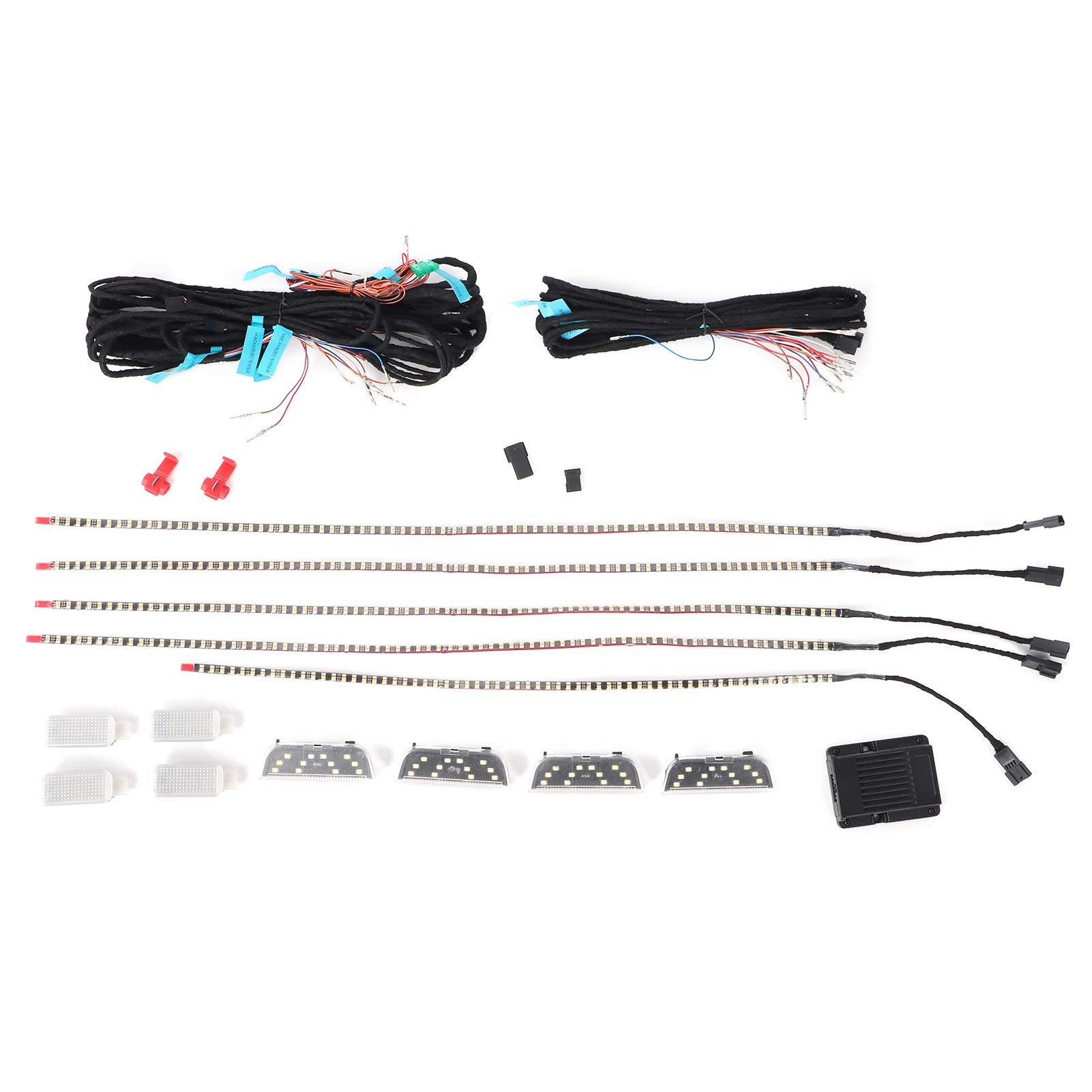 Juego de lámparas ambientales LED Torvex, Kit de Tiras de luz Interior Compatible con 2014-2020, Atmósfera LED de automóvil Ligera 3 Color Franja