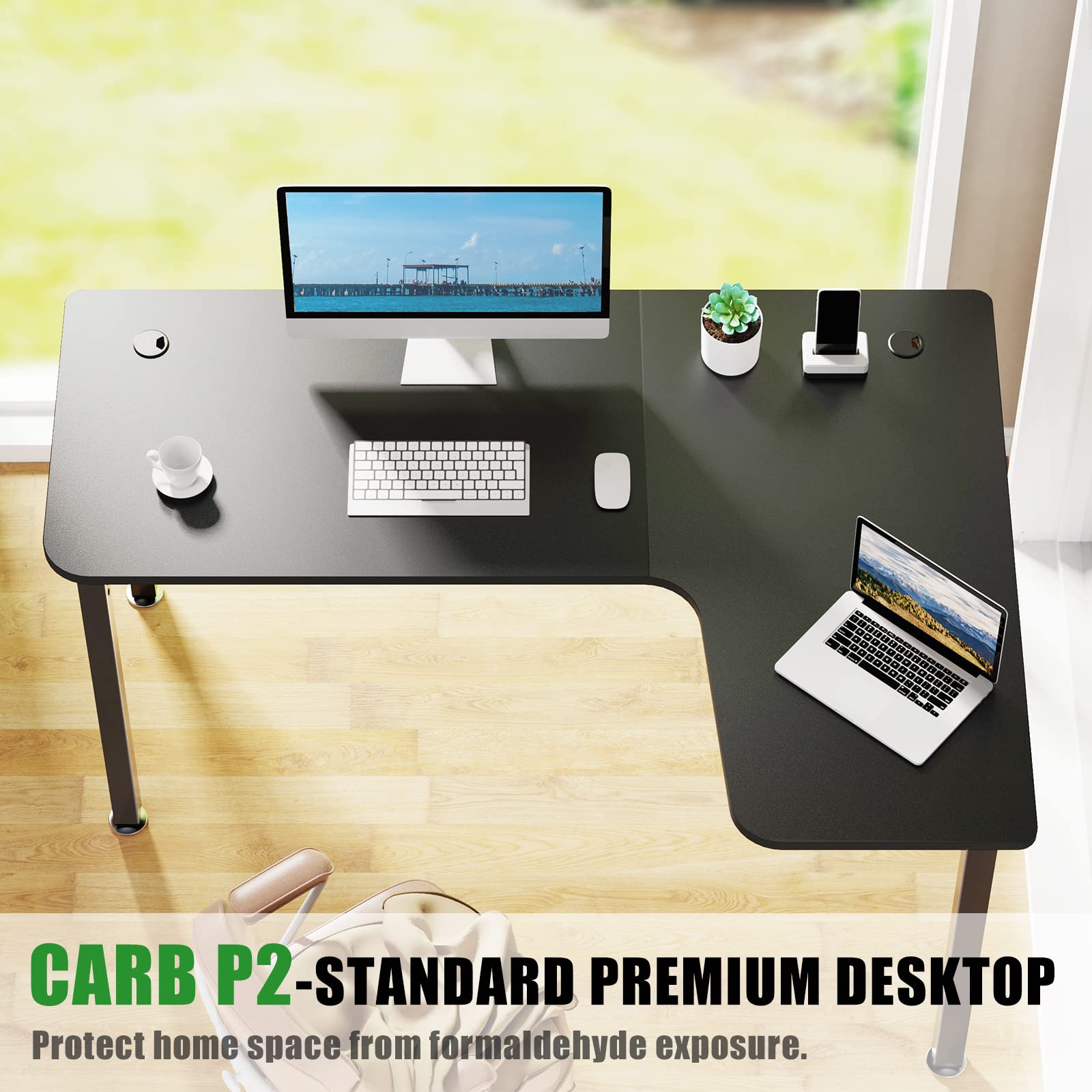 EUREKA ERGONOMIC Gaming Desk 155cm Corner Desk Large L Shaped Gaming