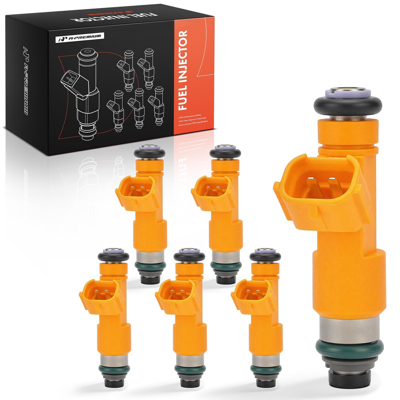 Photo 1 of A-Premium Set of 6 Fuel Injectors Compatible with Infiniti QX50 2014-2017, G37 2008-2013, M37 2011-2013, QX70 2014-2017, Q70 2014-2019, Q70L, FX37, EX37, 2013, Q40, Q50, Q60 & Nissan 370Z, 3.7L, GAS