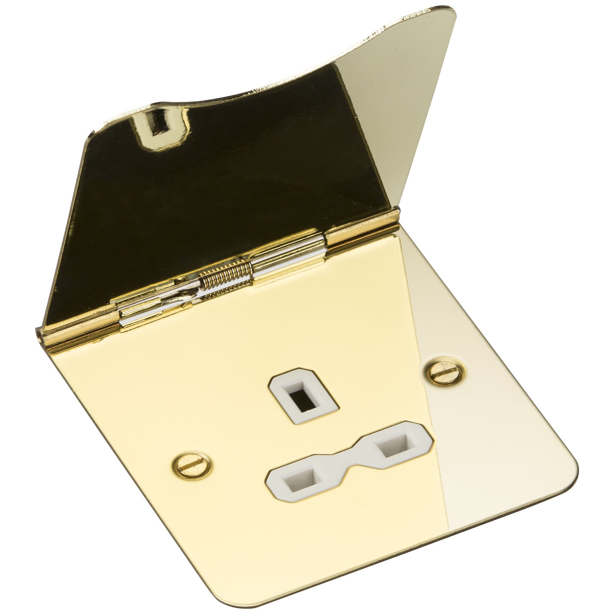 Knightsbridge Polished Brass Fp7upbw 13 A 1G Unswitched Floor Socket,