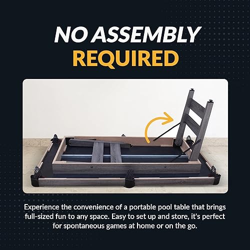 Miniatura 3 de Mesa de billar portátil Hathaway Pendleton de 6 pies – Ahorra espacio con set completo de bolas de billar, tacos, tiza y cepillo - Mesa de billar