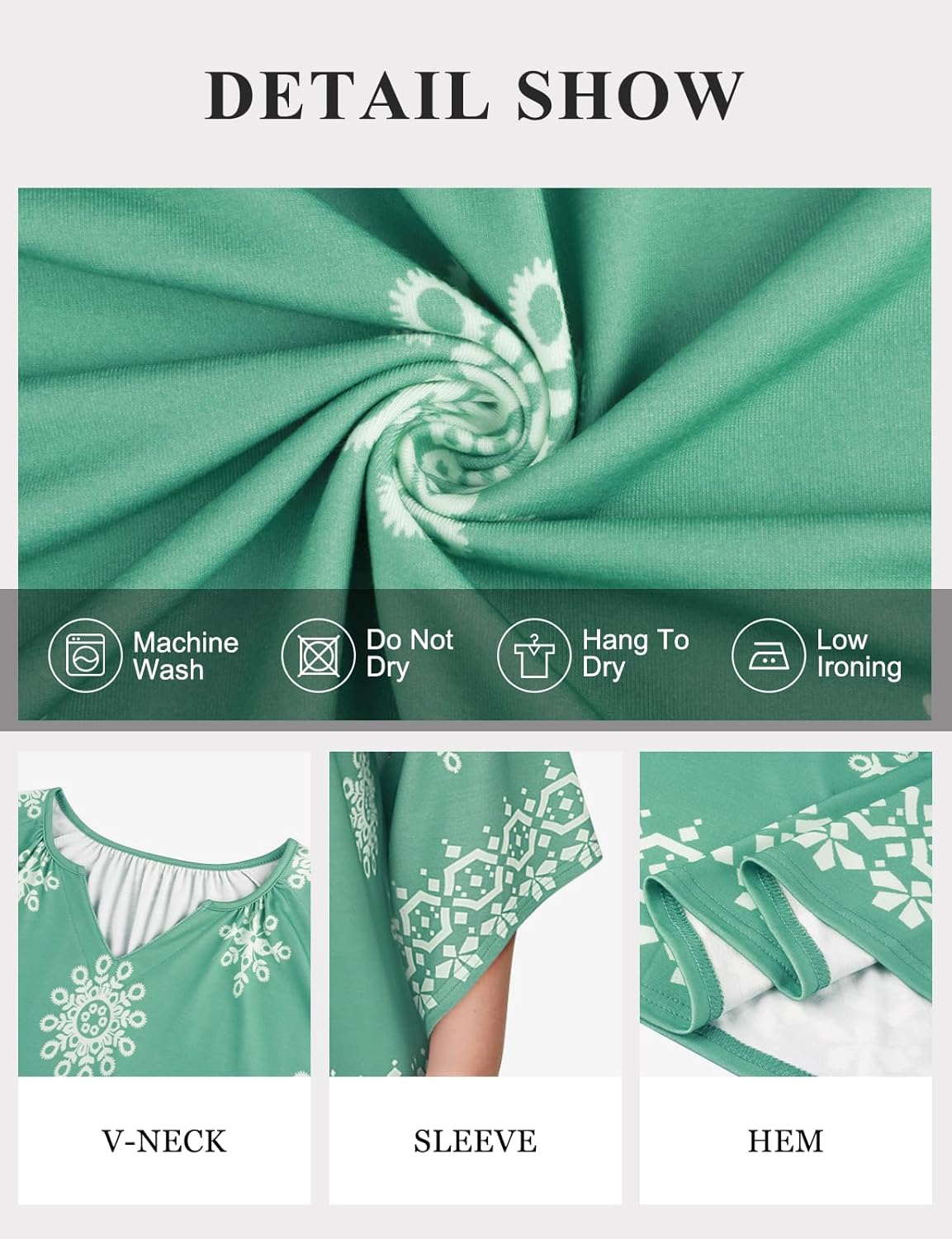 Koscacy Plus Size Tops for Women 3/4 Sleeve Shirts Casual V Neck Loose Fit Blouse - Image 5