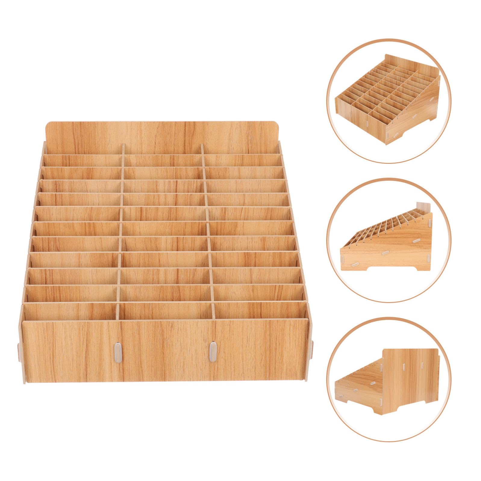 Garneck Scatola Funzionale di Gestione del Telefono e Gestione del Telefono in Legno Scomparti Multipli Grande Capacità Design Elegante per Decorazioni Scuola, Organizer Scrivania Ufficio