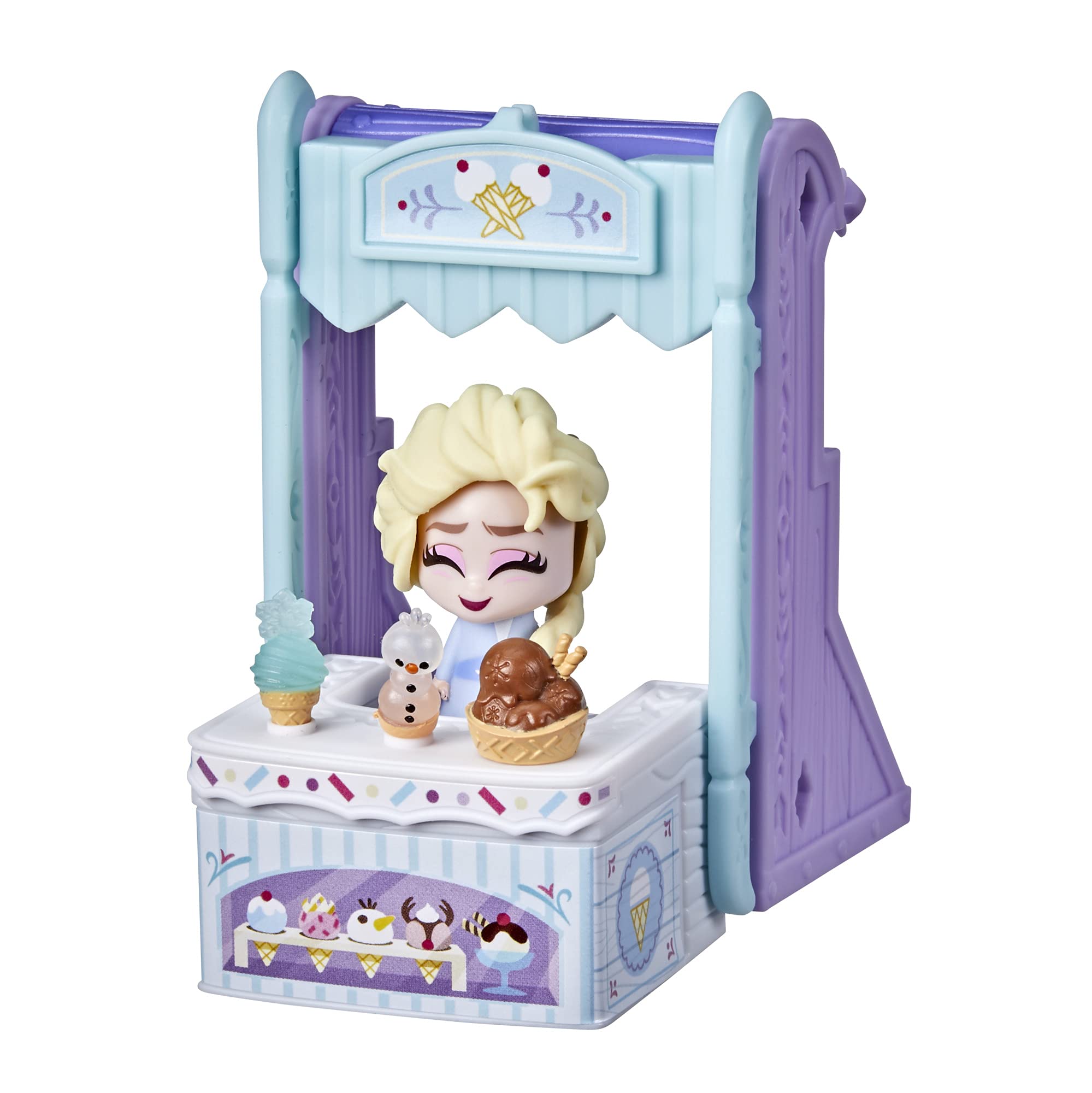 Disney Frozen 2 Twirlabouts Series 1 Elsa Sled to Shop Playset, Includes Elsa Doll and Accessories, Toy for Kids 3 and Up