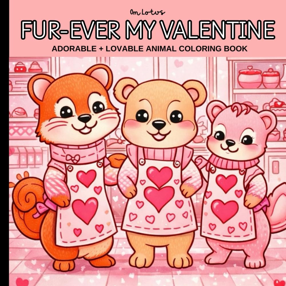 FUR-EVER MY VALENTINE: ADORABLE + LOVABLE ANIMAL COLORING BOOK