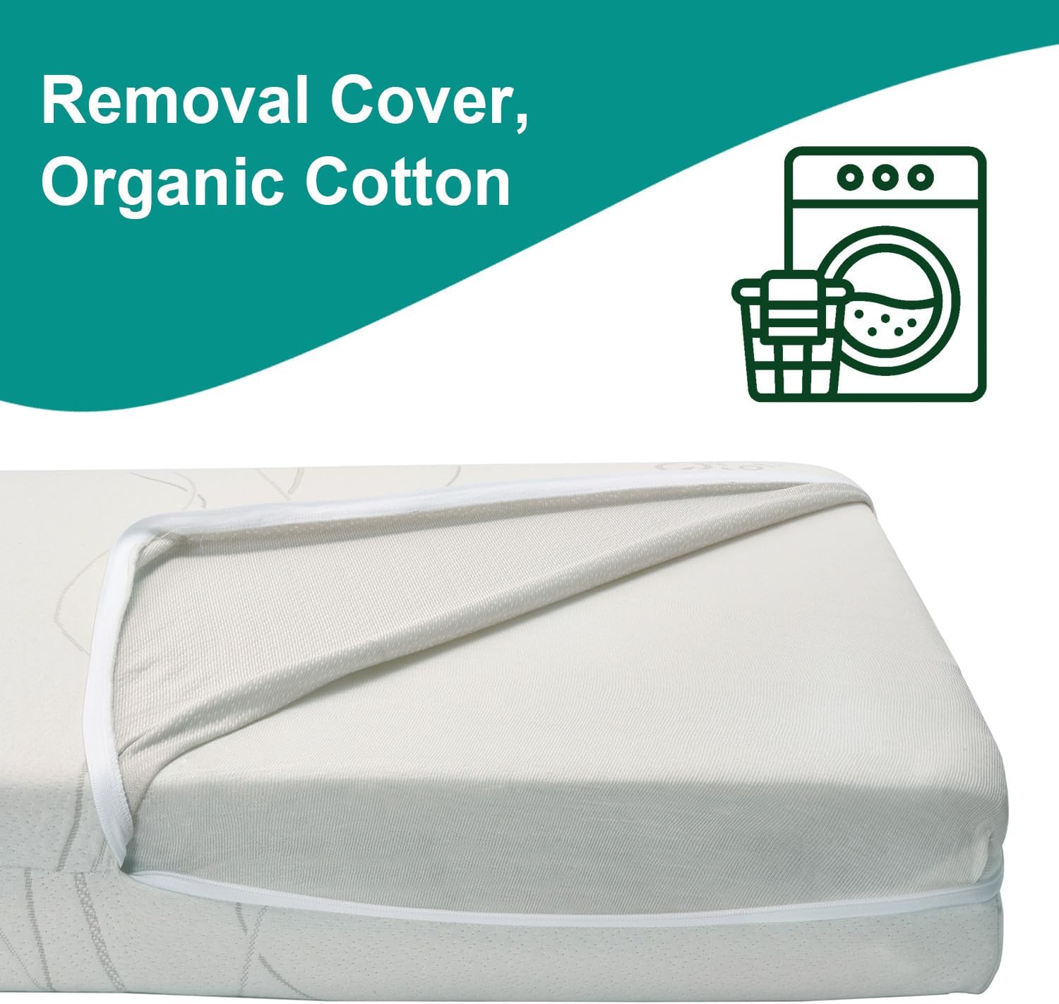 Wonder Dream Mini Crib Mattress, Organic Cotton Cover, 100% Breathable, Non Toxic, No VOC's, Greenguard Gold Certified, Made in USA