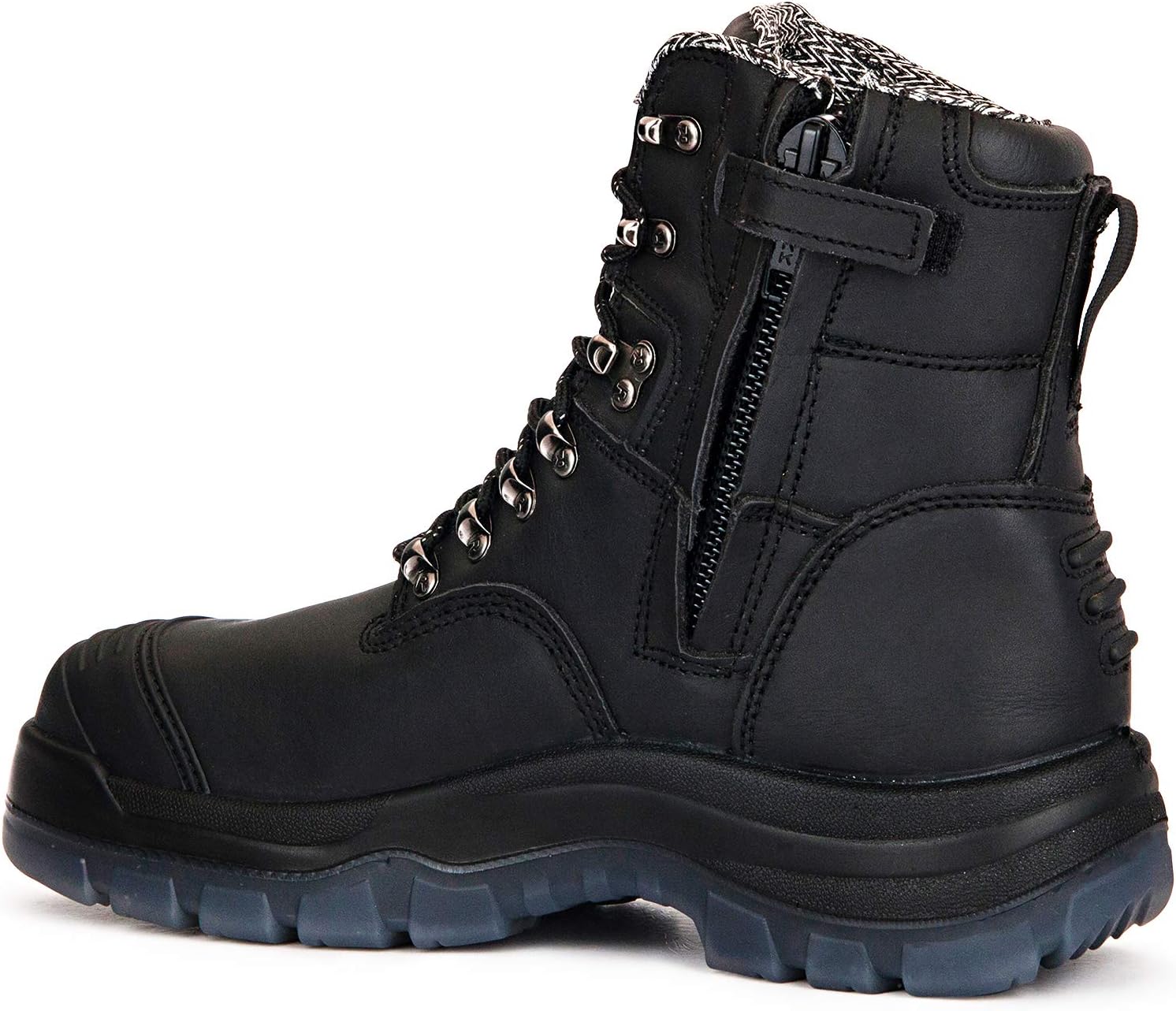 ROCKROOSTER Work Boots for Men,7 inch,Steel Toe,Side Zipper, Leather Shoes,Static Control, Breathable,Quick Dry(AK232Z -AK245Z