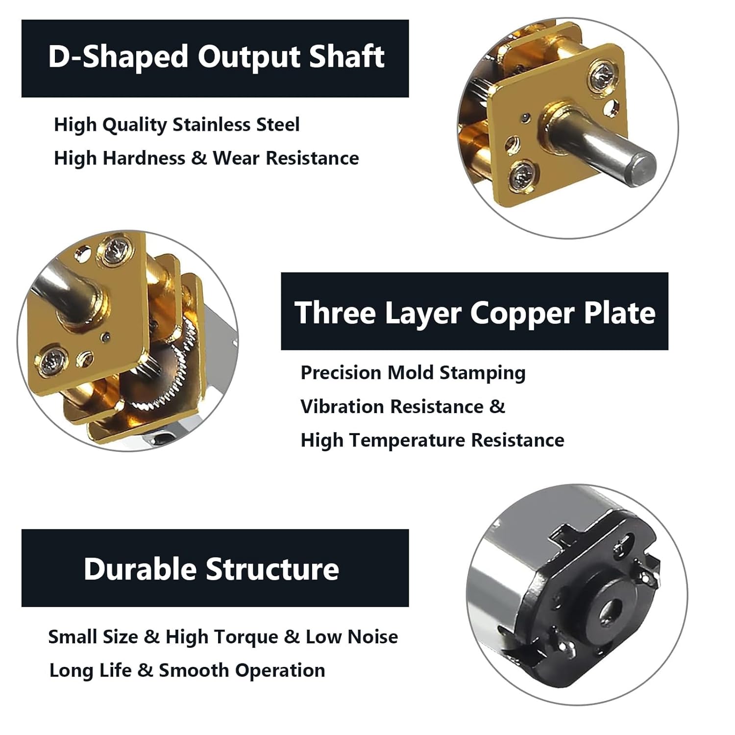 N20 Gear Motor High Torque Speed Reduction Motor 3mm Shaft Mini DC Motor Metal Gearwheel Micro Electric Motor for Robot Models, RC Cars, DIY Engine Toys (6V 500RPM)