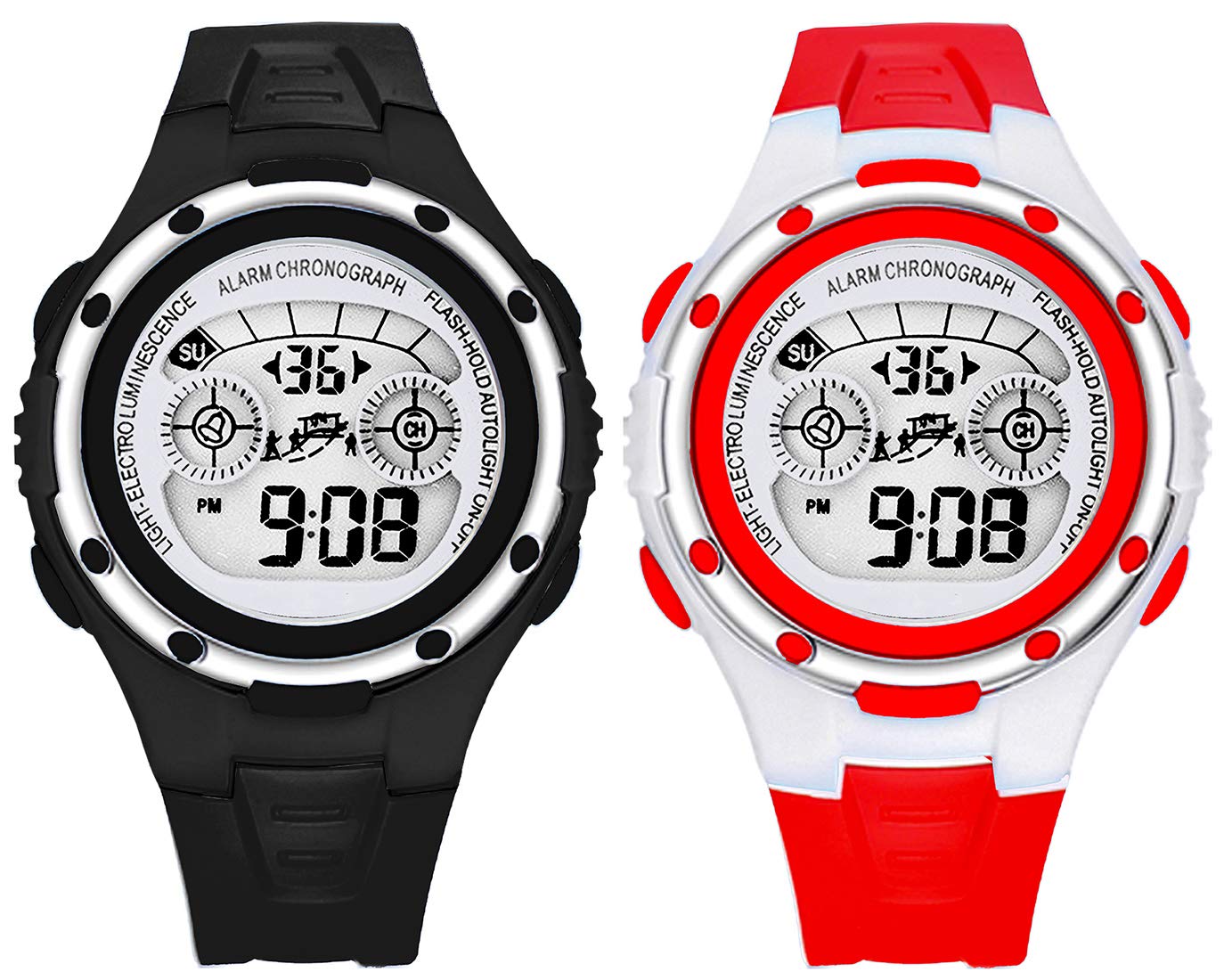 Time Up Combo of 2 Digital Dial Colorful Alarm Function,Waterproof,Multicolor Backlight Watches for Kids-EF5096S-DCMB-BLACK-6 (B07X8QB491) Amazon Price History, Amazon Price Tracker