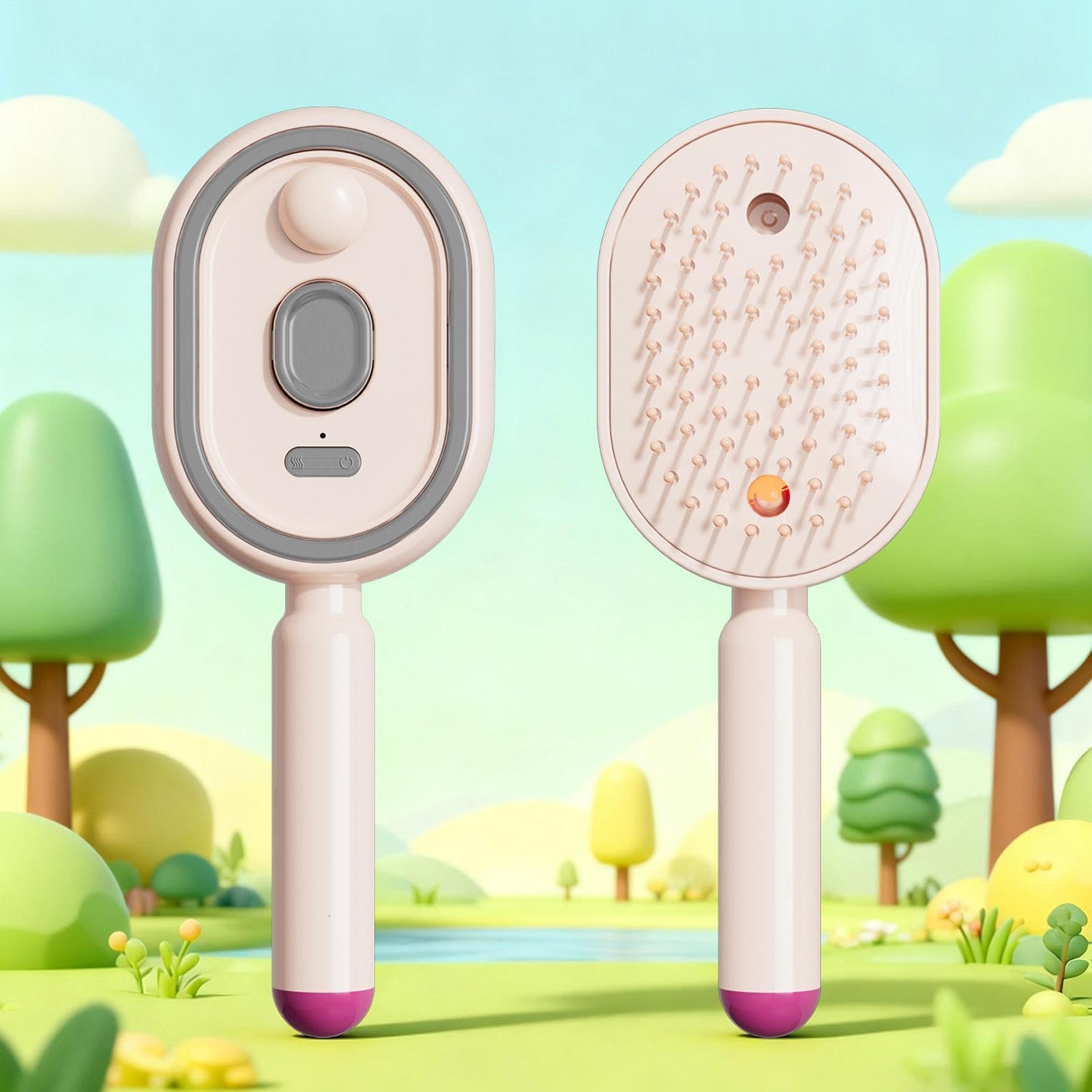 Electric Spray Massage Comb Vibration Misting Hairbrush with Red Light 21.7x7.8x6.2cm, Wet Hair Detangling Tool for Women, Girls, Home Spa, & Grooming