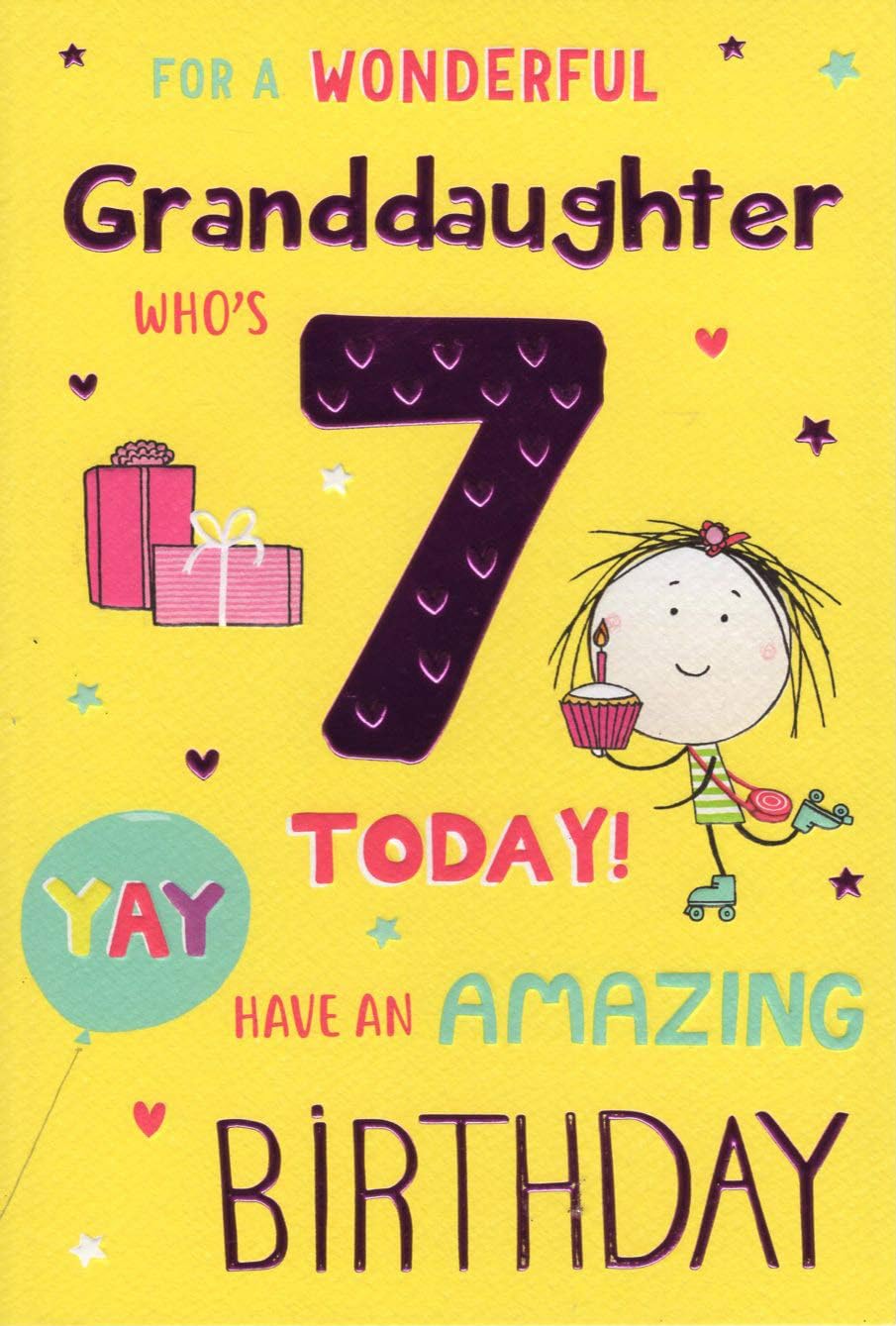 For A Special Granddaughter on Your 7th birthday card - 7828CG