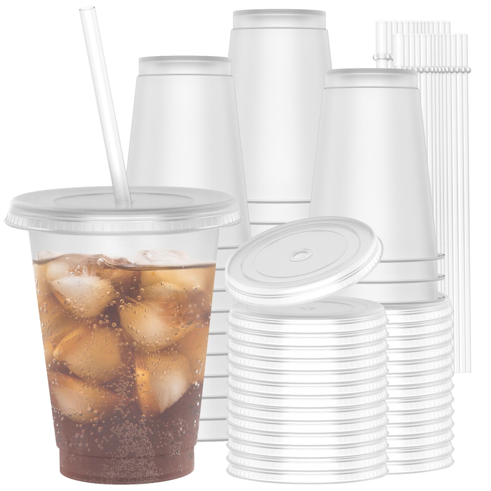 YUYUHUA 32 Oz Cups With Lids And Straws - Reusable Tumbler With Lid And Straw, BPA Free Iced Travel Coffee Mug Water Bottle For Kids Adults Women (8 Pack