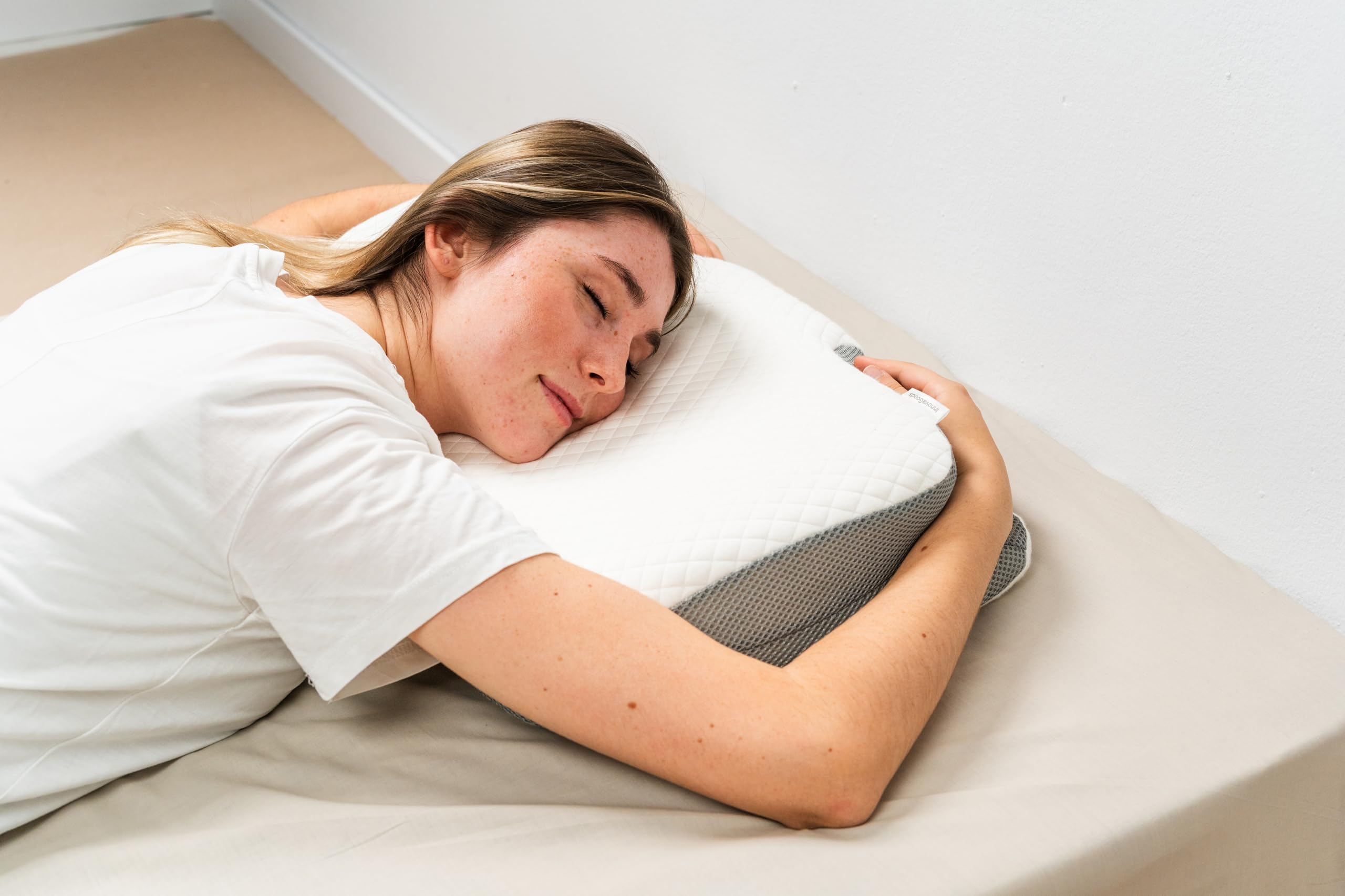 InnovaGoods® Viscoelastic Pillow, Oreiller Ergonomique pour Le Cou et Les cervicales, 2 Niveaux de Hauteur, facilite Une Respiration Douce et Naturelle. soulagement, Repos, Relaxation et Bien-être.