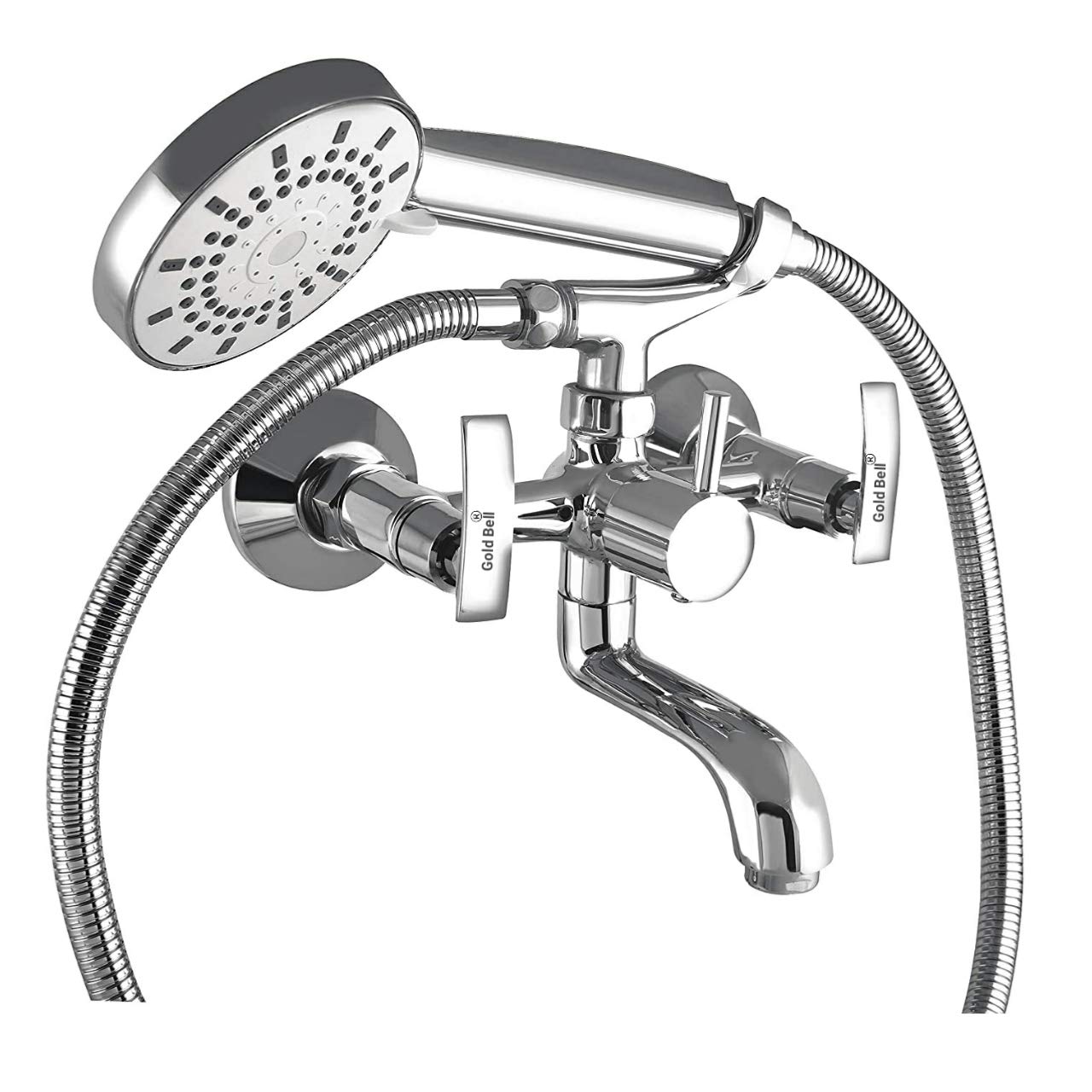 Gold Bell Brass 2 in 1 Bathroom Wall Mixer + Hand Shower Shower + S S