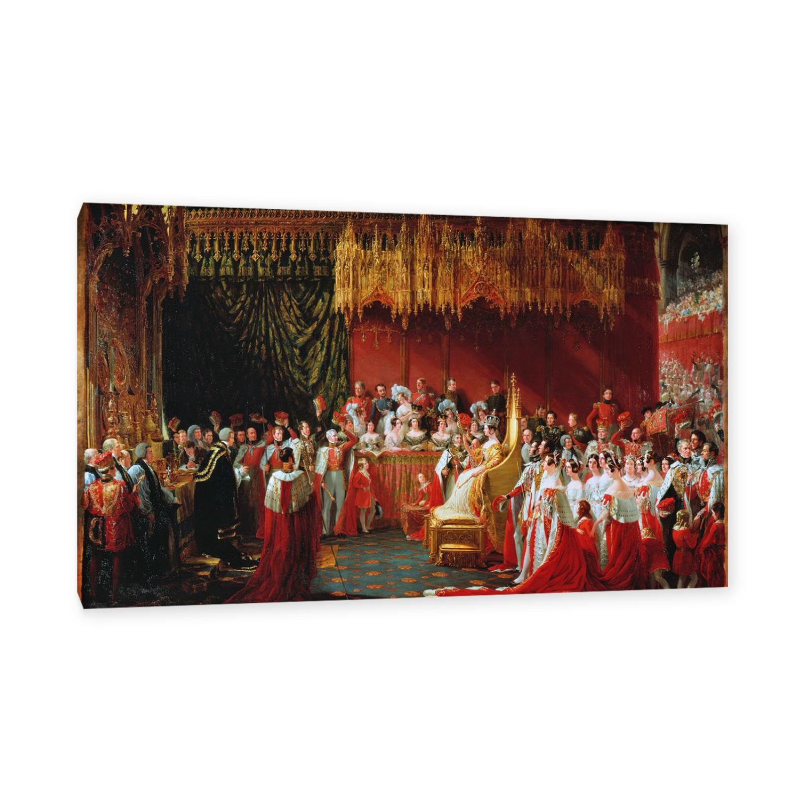 Rkghdcx Framed Famous Canvas Print Wall Art-:The Coronation Of Queen Victoria In Westminster Abbey-Oil Painting Reproduction On Canvas-Classic Canvas Wall Art Pictures 20X32cm8 X13