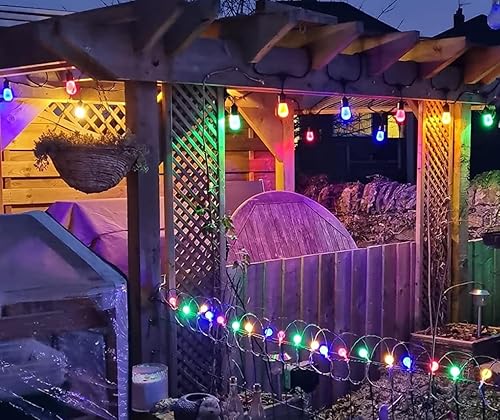 Miniatura 9 de ROMANJOY Paquete de 15 bombillas LED S14 de colores, base E26 de 0.5 W, multicolor (rojo, naranja, azul, verde, amarillo) bombilla de repuesto