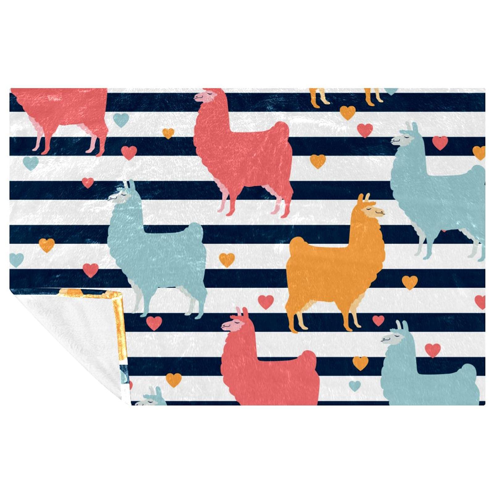 Couverture douce motif lama d'alpaga finitions haut de gamme