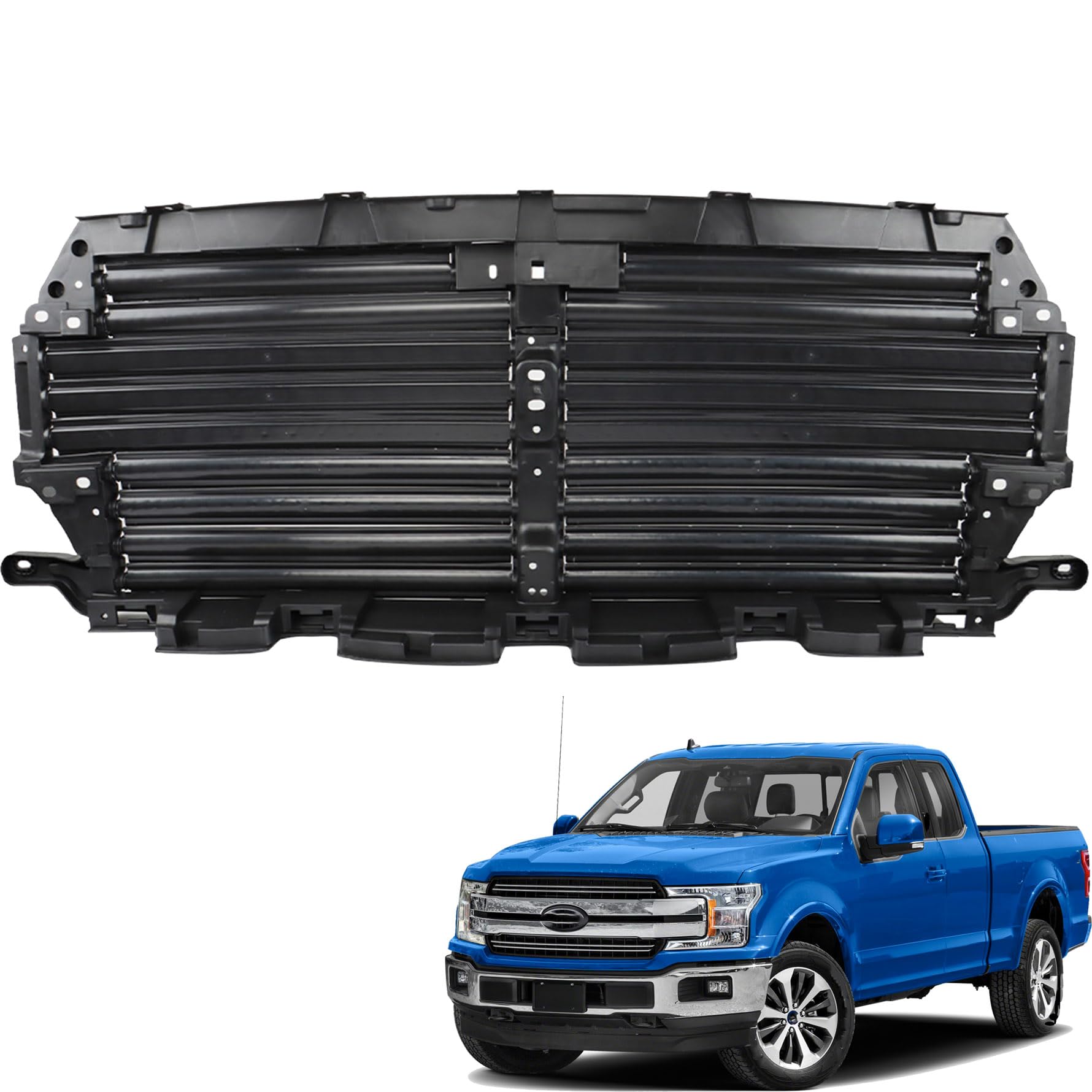 Front Upper Radiator Grille Air Shutter Replacement for F150 2018-2020 JL3Z8475D