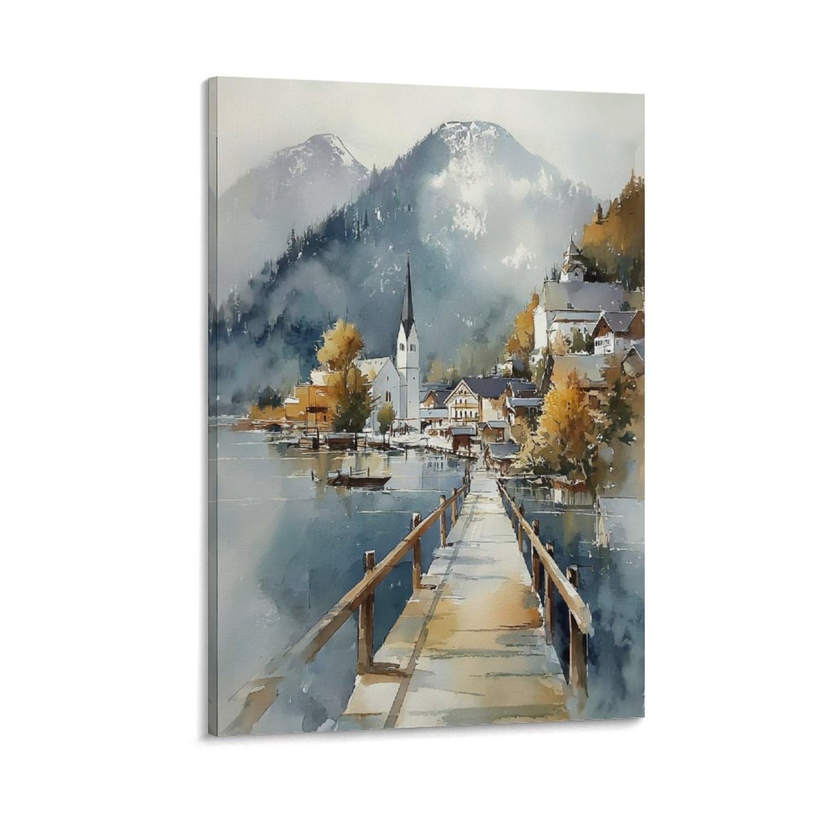 LCYNNH Skagway Alaska 24x36inch(60x90cm) Vintage Travel Poster Watercolor Canvas Art