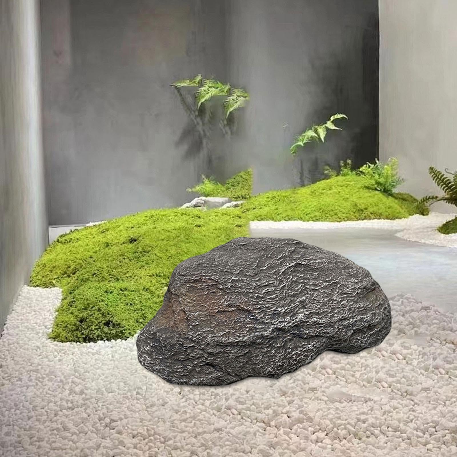 F Fityle Roccia Artificiale in Schiuma realistica, Robusta, Versatile, Copertura per Pompa, Decorazione paesaggistica, Texture Naturale per Prato, Patio, 35x21x15cm