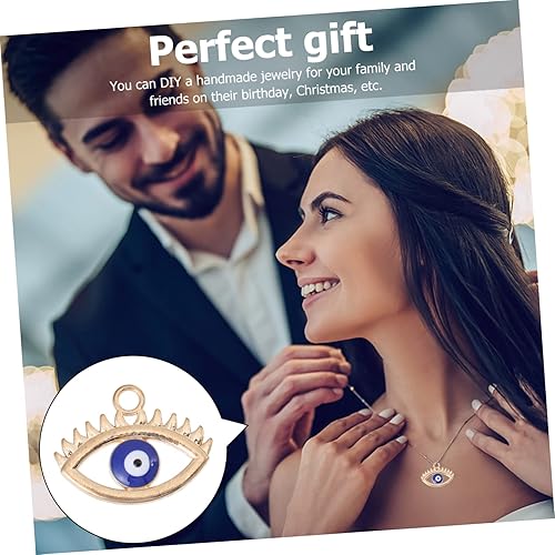 Miniatura 5 de 10 piezas de colgante de ojo del diablo accesorios de cubierta collar de círculo collar de mal de ojo conector de ojo personalizado encantos Hamsa