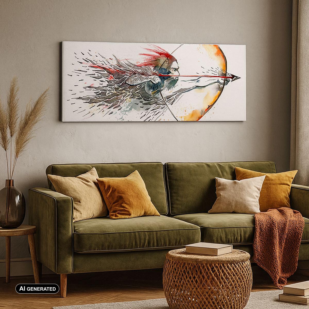 Stampe da Parete Moderne 100x40 cm Quadro su Tela Persone Sport - 2994 | Arco Freccia Obiettivo Quadro Decorativo Grande 1 pezzo Soggiorno Camera da Letto Arte da Parete Decorazione da Parete ARTTOR