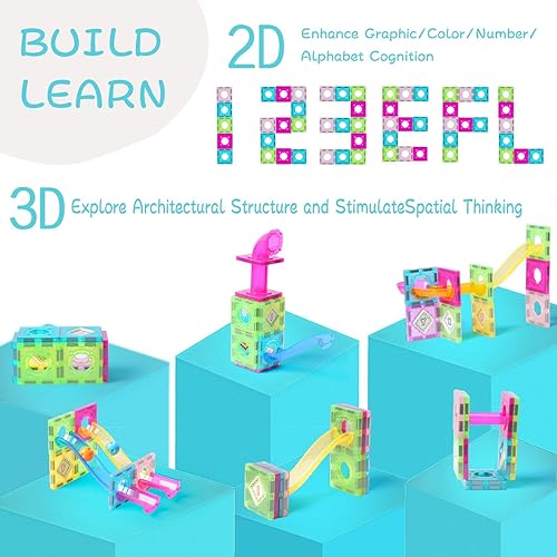 Miniatura 6 de Marble Run - Bloques de construcción magnéticos para niños de 3 a 5 años, 4 a 8 años, juguete de aprendizaje STEM para el desarrollo cerebral,
