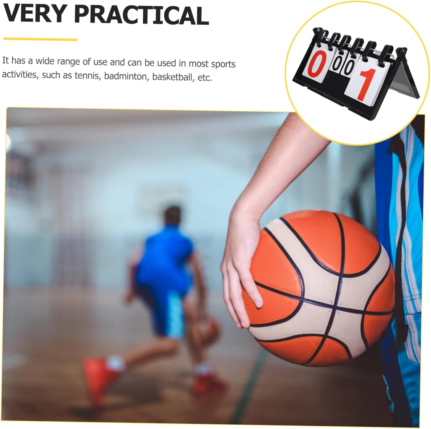 Portable Scoreboard Multi-Sport Tabletop Score Keeper for Basketball Soccer Tennis More Easy to Use Design Numbers for Efficient