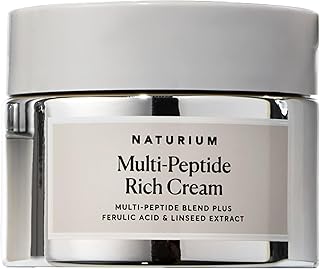 Naturium Crema rica en múltiples péptidos, hidratante y nutritiva para ayudar a la aparición de líneas finas y arrugas, vegana y libre de crueldad, 1.7 onzas