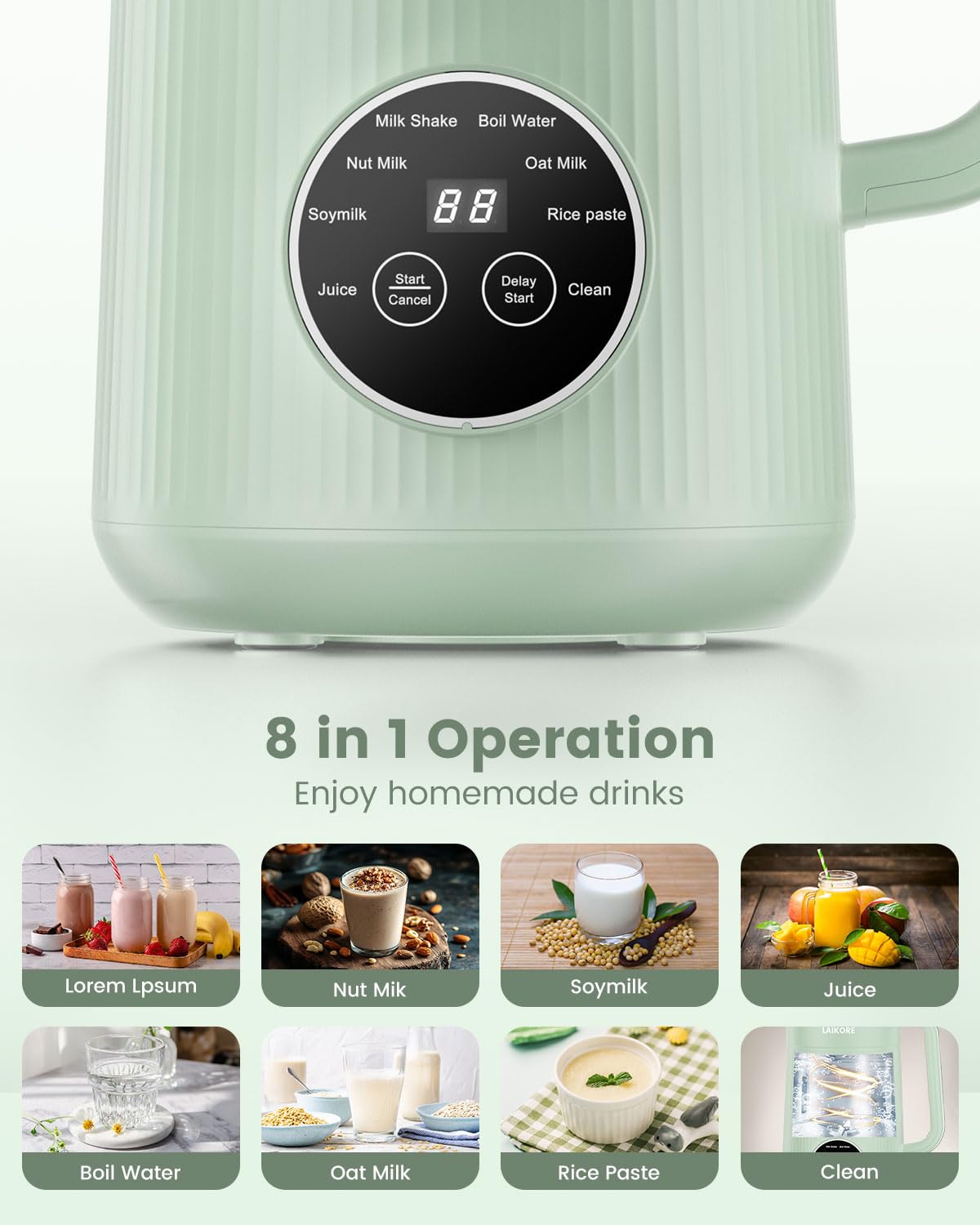 Nut Milk Maker Machine - 40oz Automatic Almond Oat Soy Milk Maker with 24h Delay Start, Auto Clean, Plant-Based Beverage Maker