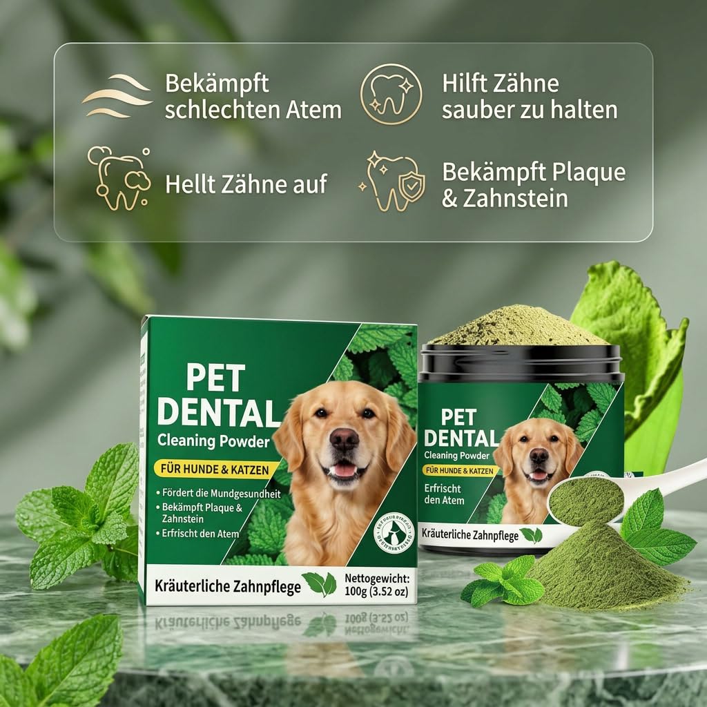 Mydelia Hundezahn-Pulver Mydelia Dental Pulver Fuer Hunde Zahnreinigung Zahnstein Natuerlich