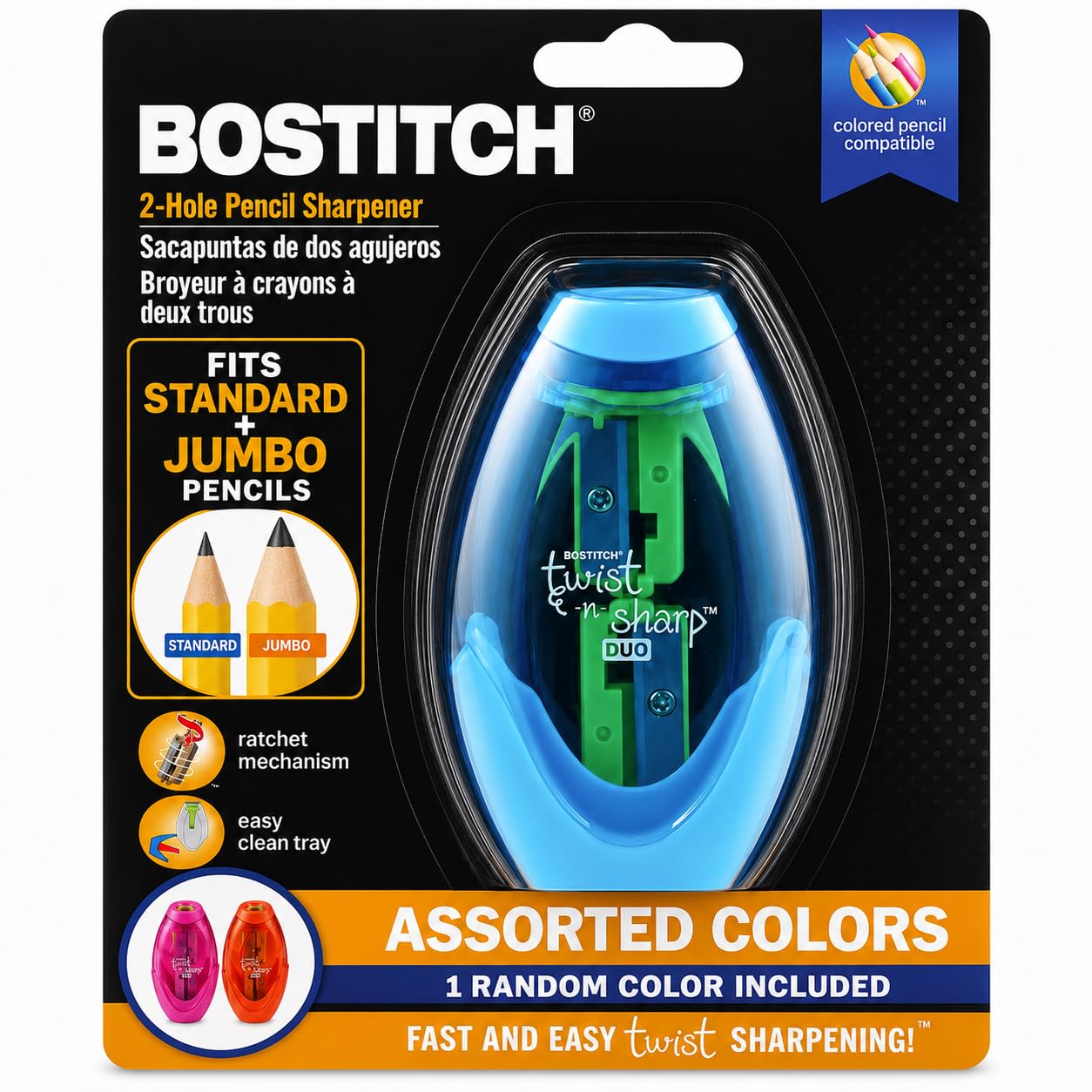 Amazon.com : Bostitch Office Twist-N-Sharp Manual Pencil Sharpener
