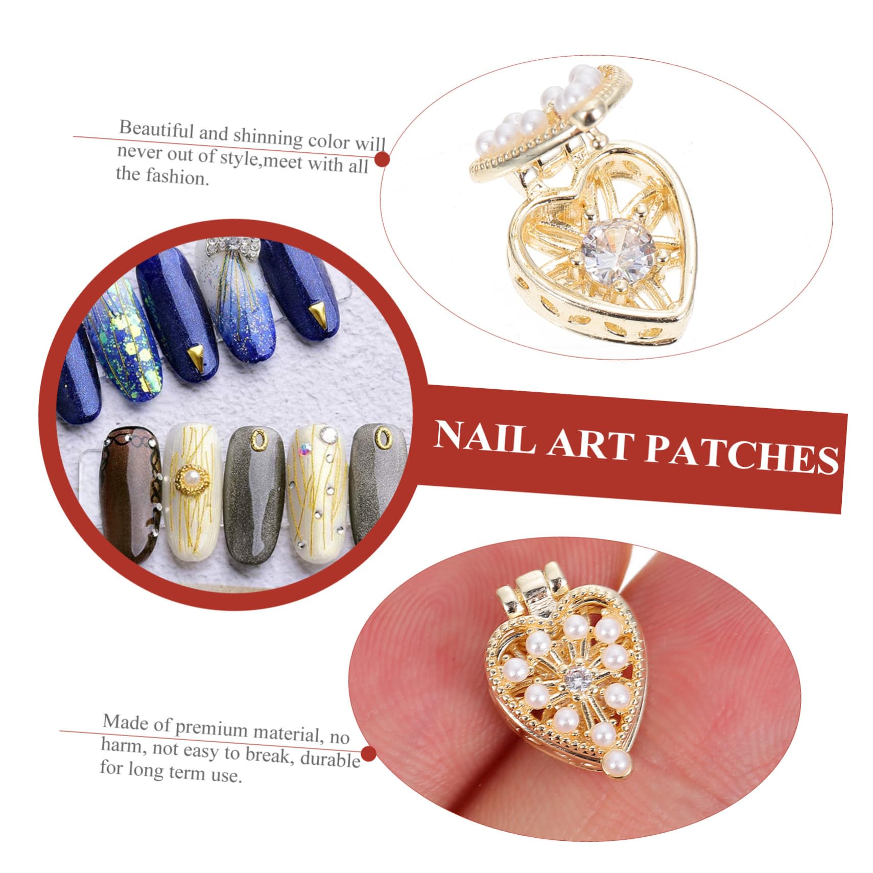 4 Pezzi Trapano per Unghie Strass per Unghie Decorazione a Cuore Strass a Cuore Nail Art Cristalli Pietre per Unghie Accessori per Donne Borchie per Nail Art Scatola a cu