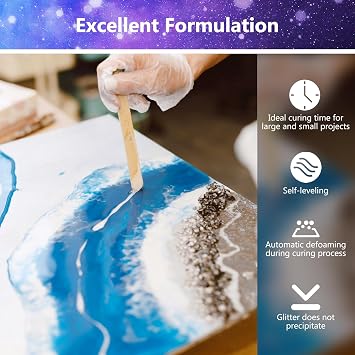64OZ Epoxy Resin Kit, Clear Resin No Yellowing No Bubble for Molds & Craft