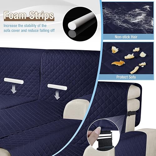 Miniatura 9 de KinCam Fundas de sofá modulares 100% impermeables, fundas reversibles en forma de L, 3 piezas, fundas de sofá para tumbonas seccionales