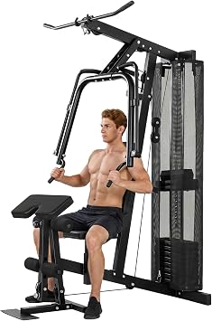 SPORTNOW Multi Gym All-in-One Home Gym Adjustable Seat 45kg Weight Stack