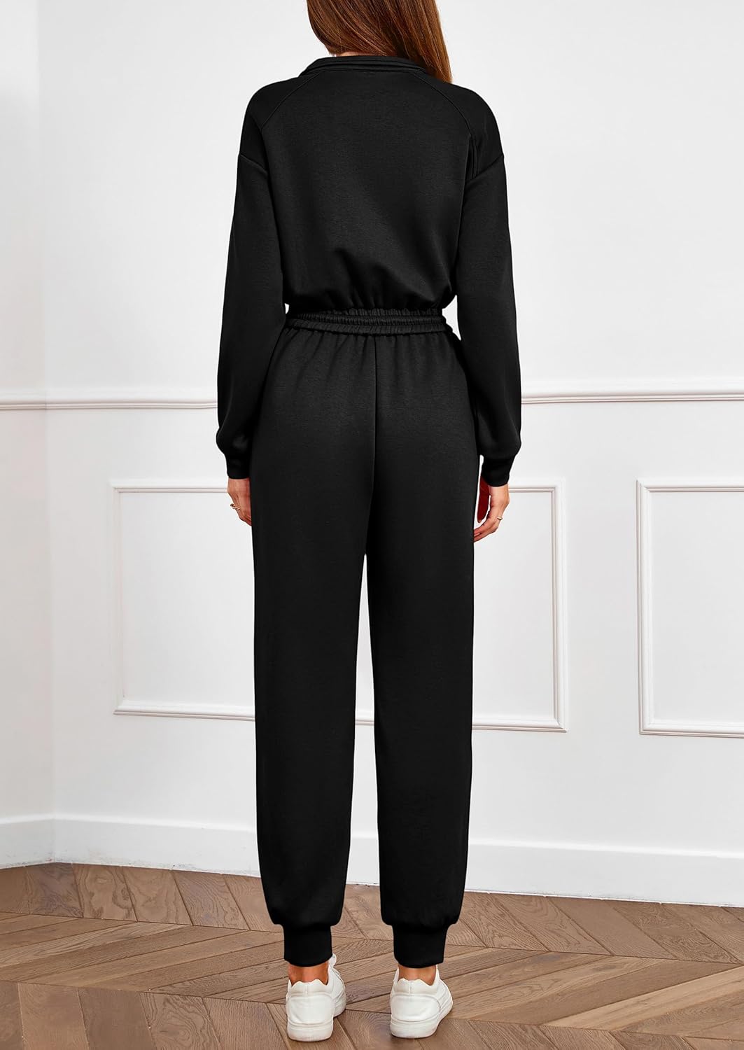 PRETTYGARDEN Long Sleeve Jumpsuits for Women Casual 2026 Fall Fashion Zip Up Pant Rompers One Piece Sweatsuits Travel Outfits - Image 4