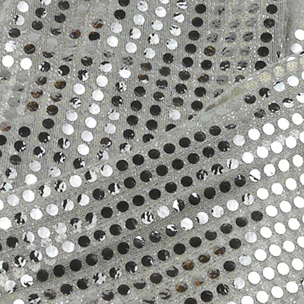 Pomcat Small Dot Confetti Sequin FABRIC 45" Wide Home Decoration sold By The Yard TO269 (Silver)