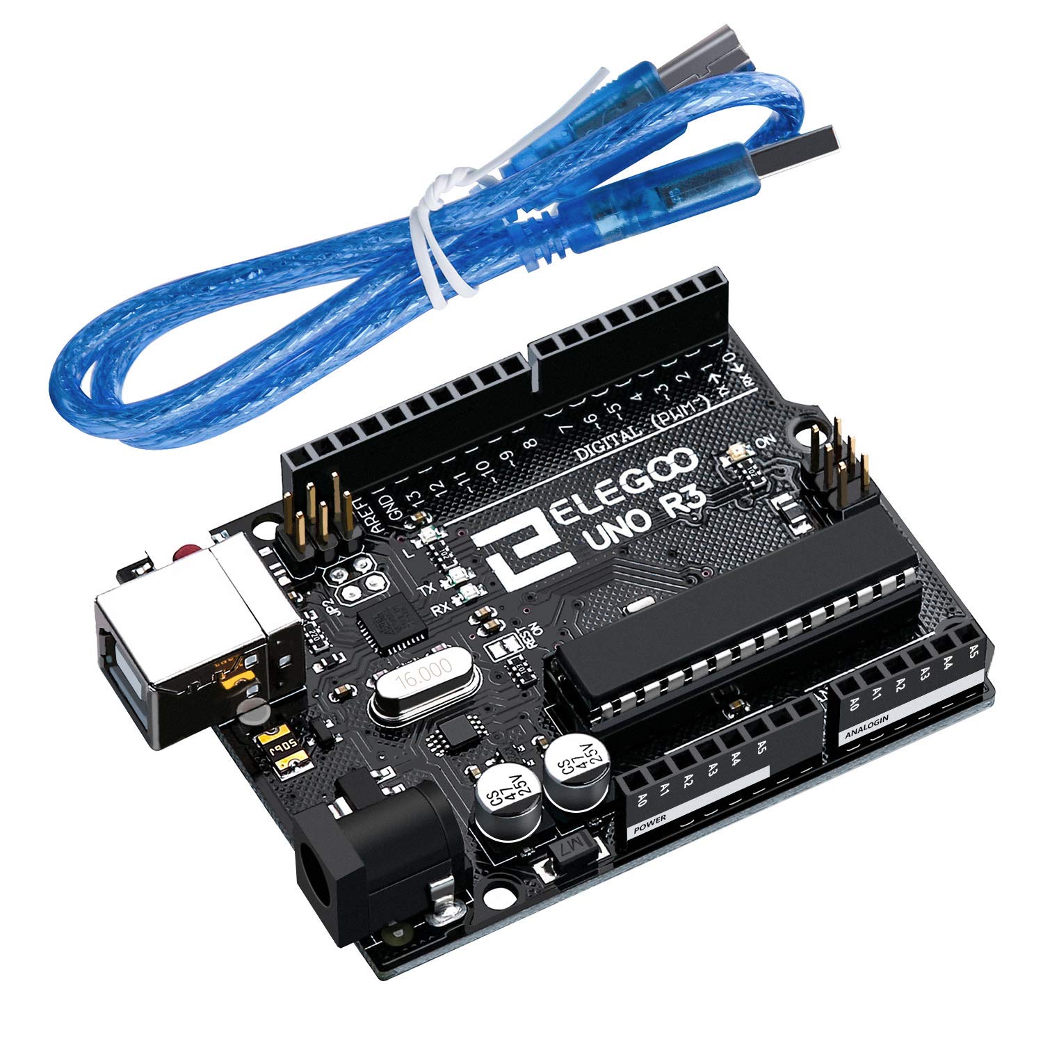 ELEGOO UNO R3 Tarjeta Placa con Cable USB y Microcontrolador Compatible con Ardu