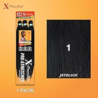 Vista 2 de Sensationnel X-Pression - Trenzas sintéticas prestiradas, 3 unidades, 58 pulgadas, negro azabache 1